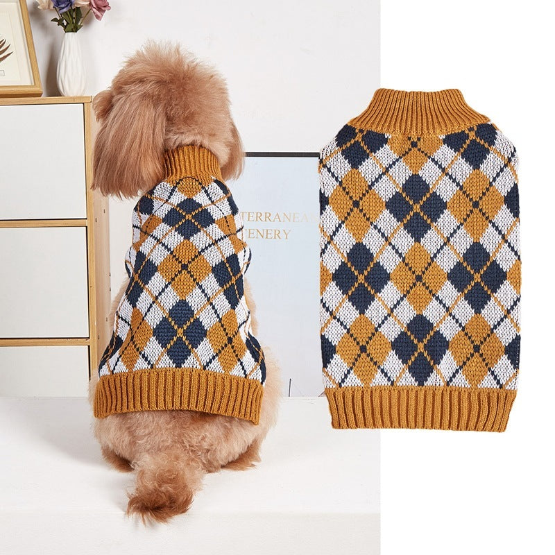 Karierter Haustierpullover