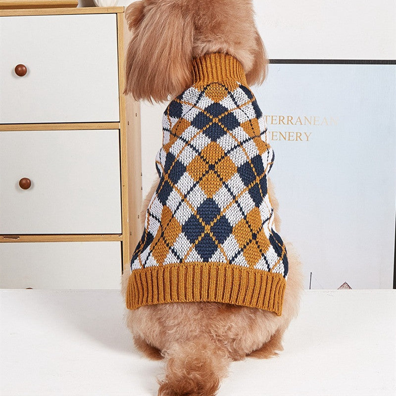 Karierter Haustierpullover